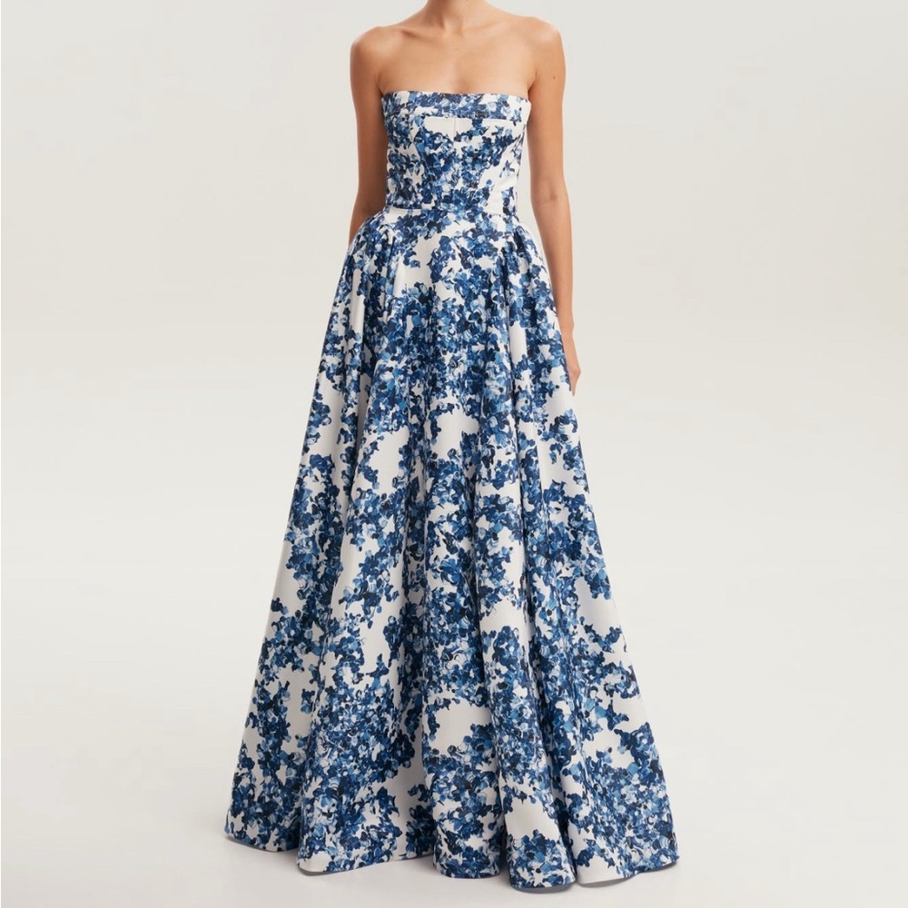Milla Ravishing blue hydrangea corset maxi dress, Garden of Eden